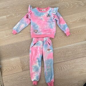 Lola + The Boys Pink and Blue Tie-Dye Kids Matching Set